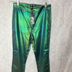Green Metallic Pants